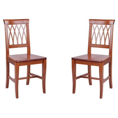 Küchenstühle aus Kirschholz mit massiver Sitzfläche, 2 Stück – TRECCIA