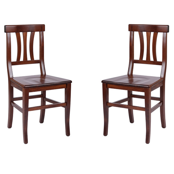 LAURA Küchenstuhl aus Holz mit massiver Sitzfläche 2er SET