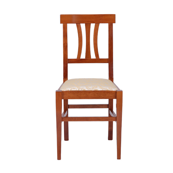 Chaise en bois avec assise rembourrée LAURA cerisier SET 2 PCS