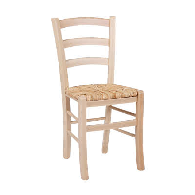 Stühle aus natürlichem Buchenholz mit Sitz aus Reisstroh – VENEZIA 2ER-SET