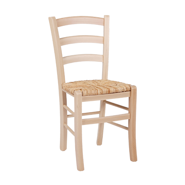 Stühle aus natürlichem Buchenholz mit Sitz aus Reisstroh – VENEZIA 2ER-SET