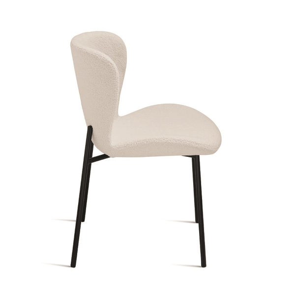 Gepolsterter Stuhl aus Wohnzimmerstoff Weiß ABRAM 2 Stühle