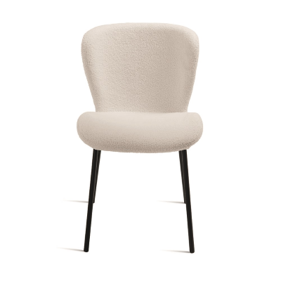 Gepolsterter Stuhl aus Wohnzimmerstoff Weiß ABRAM 2 Stühle