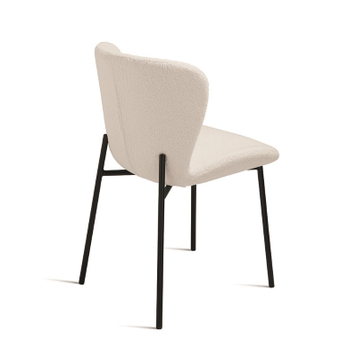 Gepolsterter Stuhl aus Wohnzimmerstoff Weiß ABRAM 2 Stühle