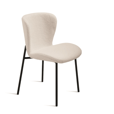 Gepolsterter Stuhl aus Wohnzimmerstoff Weiß ABRAM 2 Stühle