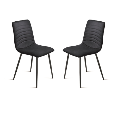 Silla acolchada en tejido Cannetto Azul Noche CANNETO 2 sillas