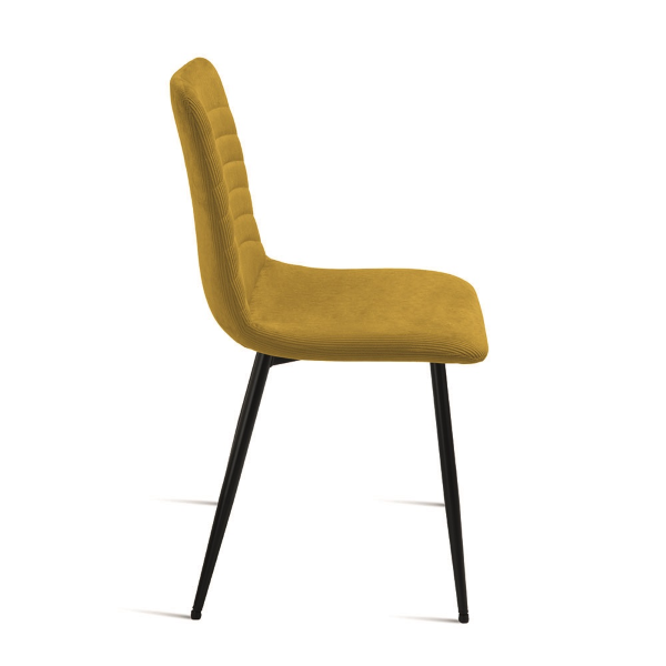 Sedia imbottita in tessuto cannettato Giallo CANNETO 2 sedie