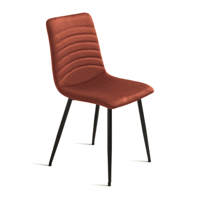 Gepolsterter Stuhl aus Cannetto-Stoff Rostfarben CANNETO 2 Stühle