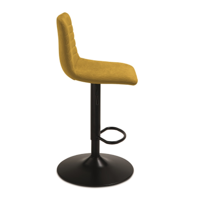 Tabouret de cuisine en tissu canné jaune CANNETO 2 pièces