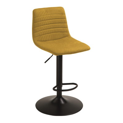 Tabouret de cuisine en tissu canné jaune CANNETO 2 pièces