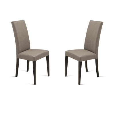 Stuhl aus Caffèlatte-Stoff mit Holzbeinen DENVER 2 Stühle