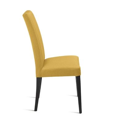 Gelber Stoffstuhl mit Holzbeinen DENVER 2 Stühle