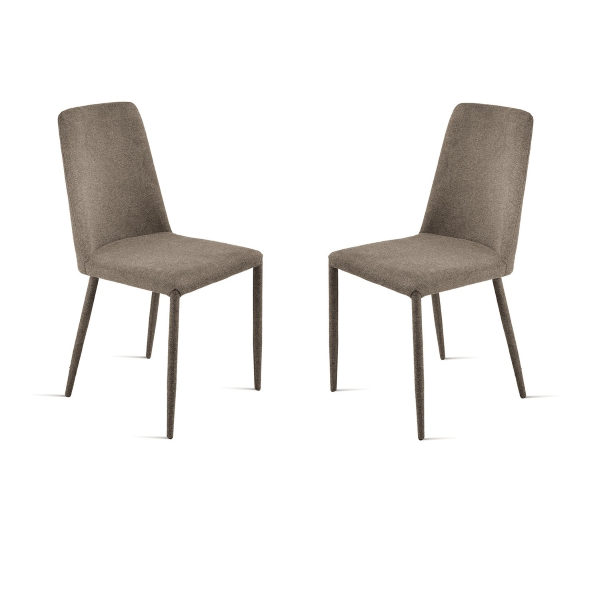 Chaise rembourrée en tissu marron ETTORE 2 chaises