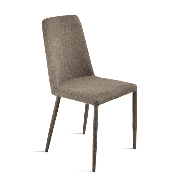 Chaise rembourrée en tissu marron ETTORE 2 chaises