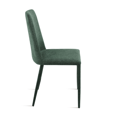 Gepolsterter Stuhl aus grünem Stoff ETTORE 2 Stühle