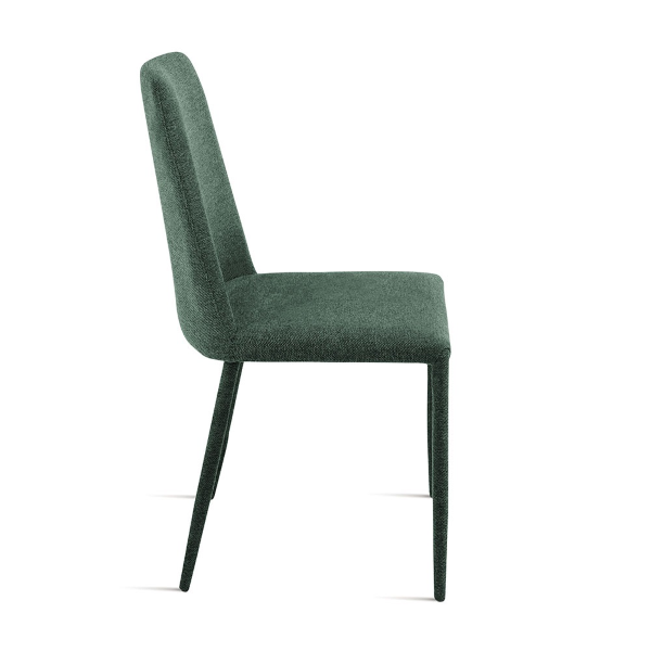 Gepolsterter Stuhl aus grünem Stoff ETTORE 2 Stühle