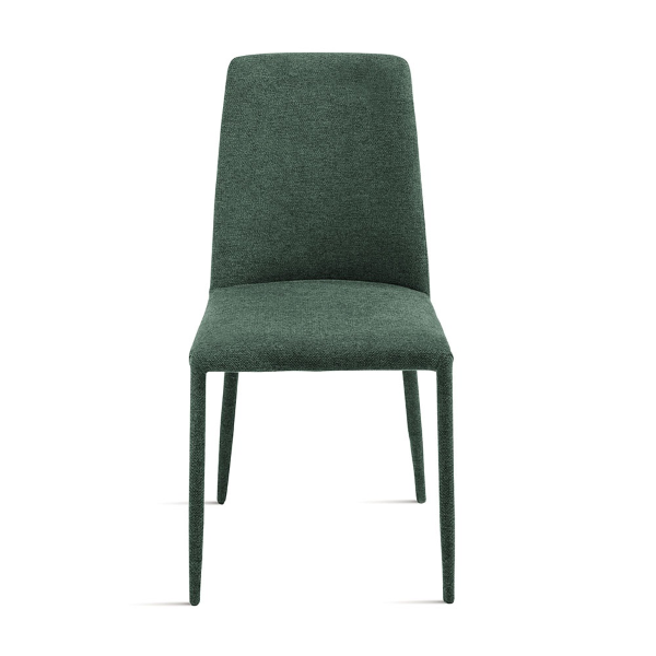Gepolsterter Stuhl aus grünem Stoff ETTORE 2 Stühle