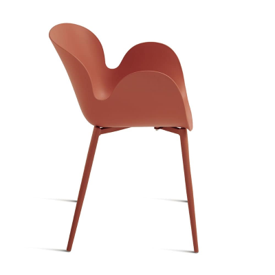 Silla ruggine polipropileno con estructura metálica FLUO 2 sillas