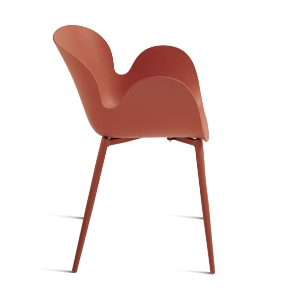 Silla ruggine polipropileno con estructura metálica FLUO 2 sillas