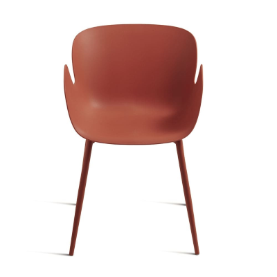 Silla ruggine polipropileno con estructura metálica FLUO 2 sillas