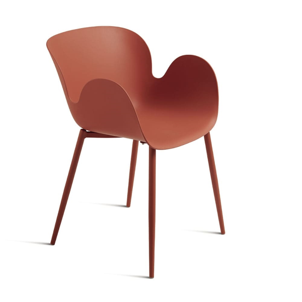 Silla ruggine polipropileno con estructura metálica FLUO 2 sillas