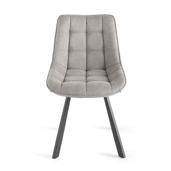 Chaise de cuisine en tissu gris clair avec pieds en métal FRIEDIC set 2 pcs