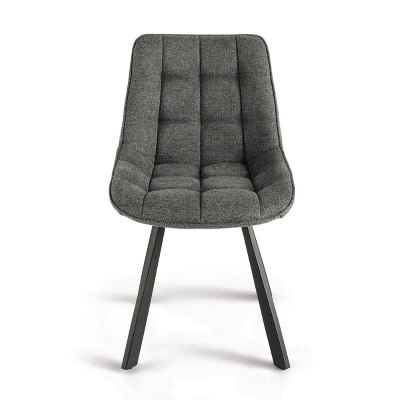 Küchenstuhl aus rauchgrauem Stoff mit Metallbeinen FRIEDIC Set 2 Stück