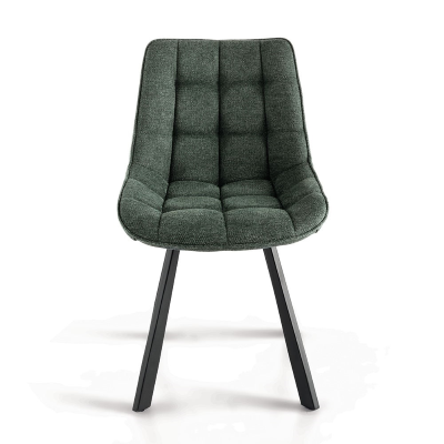 Küchenstuhl aus grünem Stoff mit Metallbeinen FRIEDIC Set 2 Stück