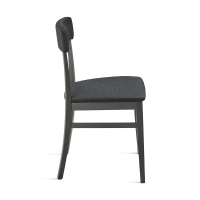 Chaise en tissu Anthracite structure en bois LIPSIA 2 chaises