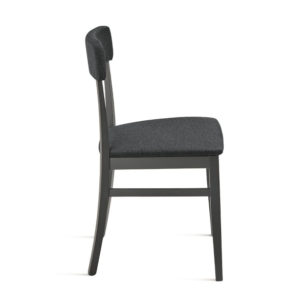 Chaise en tissu Anthracite structure en bois LIPSIA 2 chaises