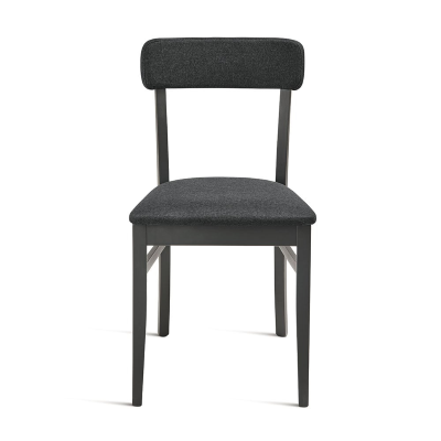 Chaise en tissu Anthracite structure en bois LIPSIA 2 chaises