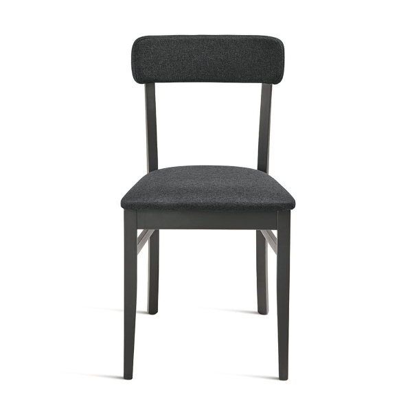 Chaise en tissu Anthracite structure en bois LIPSIA 2 chaises