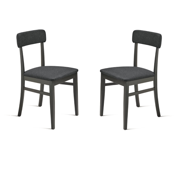 Chaise en tissu Anthracite structure en bois LIPSIA 2 chaises