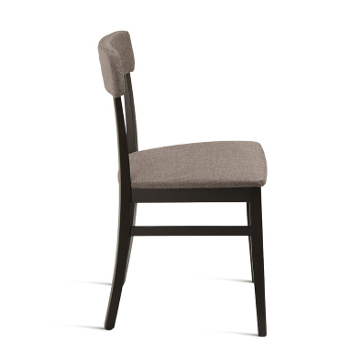 Stuhl aus Caffèlatte-Stoff mit Holzstruktur LIPSIA 2 Stühle