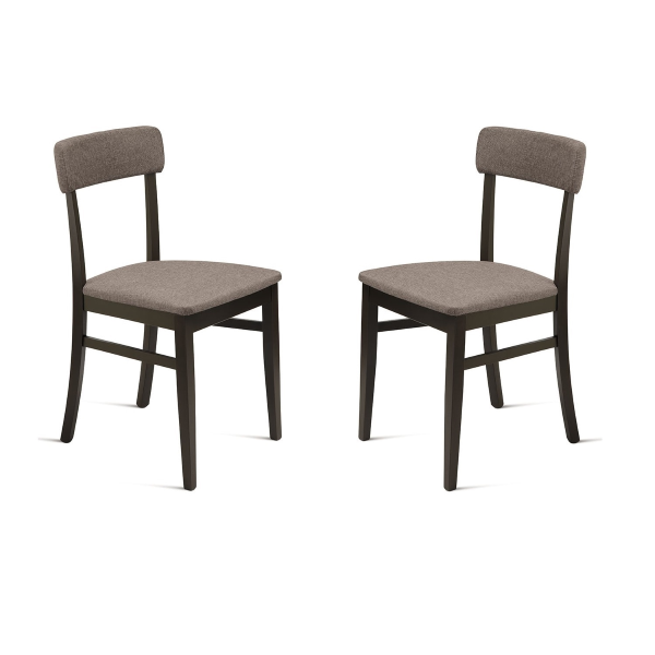 Stuhl aus Caffèlatte-Stoff mit Holzstruktur LIPSIA 2 Stühle