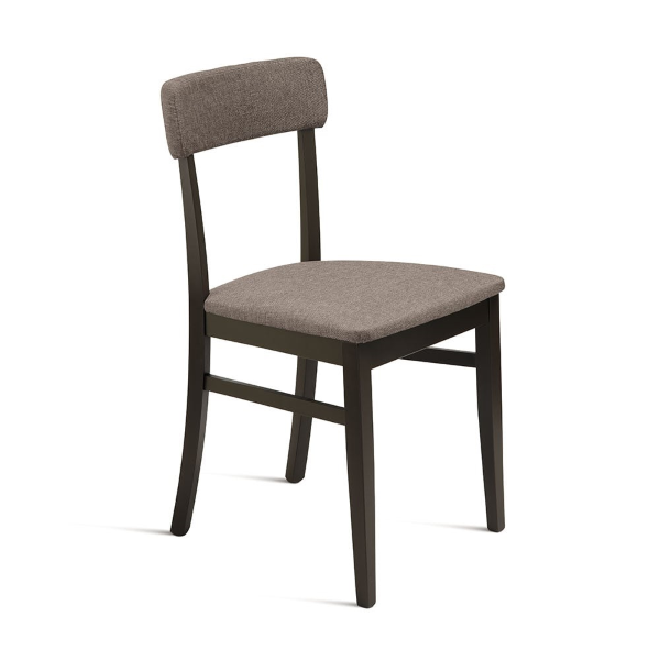 Stuhl aus Caffèlatte-Stoff mit Holzstruktur LIPSIA 2 Stühle