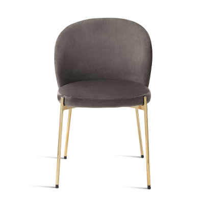 Grauer Samtstuhl mit goldener Metallstruktur MEGAN 2 Stühle
