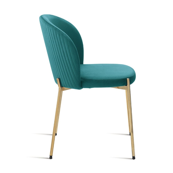 Topazio-Samtstuhl mit goldfarbener Metallstruktur MEGAN 2 Stühle