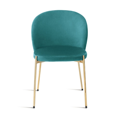 Topazio-Samtstuhl mit goldfarbener Metallstruktur MEGAN 2 Stühle