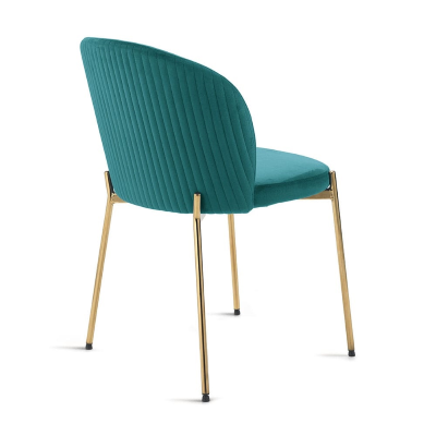 Topazio-Samtstuhl mit goldfarbener Metallstruktur MEGAN 2 Stühle