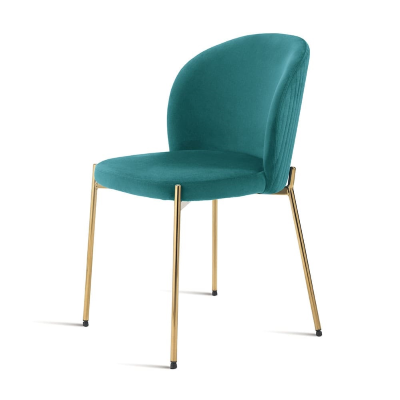 Topazio-Samtstuhl mit goldfarbener Metallstruktur MEGAN 2 Stühle