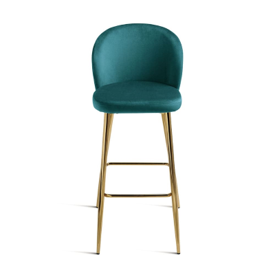 Tabouret velours topaze structure métal doré MEGAN 2 pièces