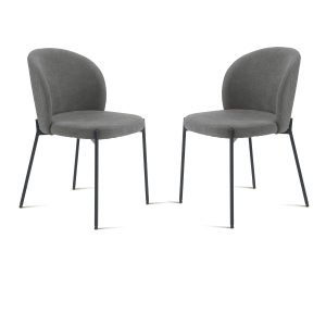 Stuhl aus anthrazitfarbenem Stoff mit Metallstruktur MEGGIE 2 Stühle