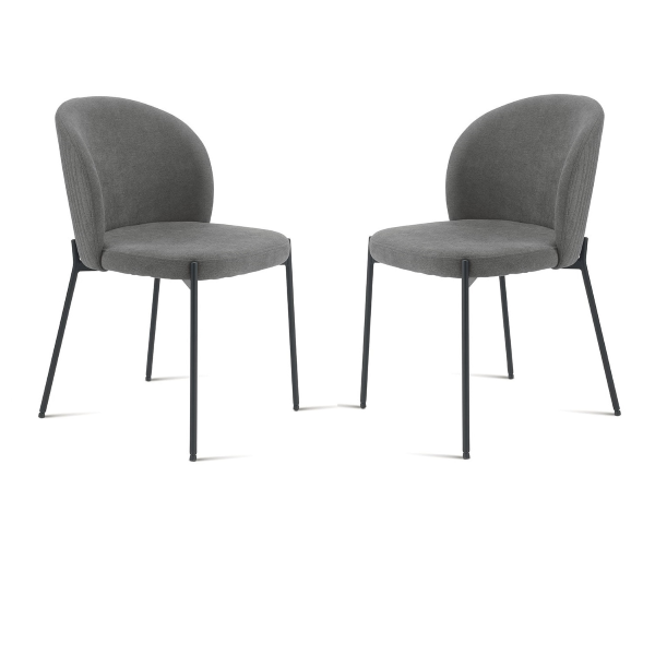 Stuhl aus anthrazitfarbenem Stoff mit Metallstruktur MEGGIE 2 Stühle