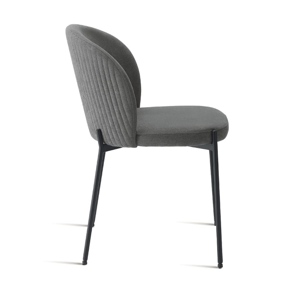 Stuhl aus anthrazitfarbenem Stoff mit Metallstruktur MEGGIE 2 Stühle