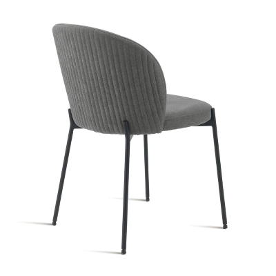Stuhl aus anthrazitfarbenem Stoff mit Metallstruktur MEGGIE 2 Stühle