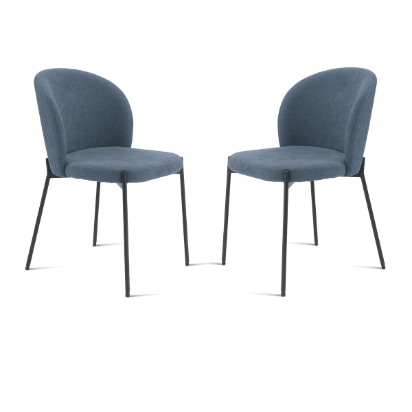 Sedia in tessuto Blu con struttura in metallo MEGGIE 2 sedie
