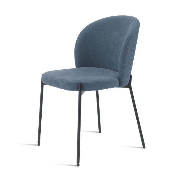 Sedia in tessuto Blu con struttura in metallo MEGGIE 2 sedie