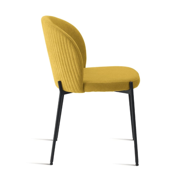 Chaise en tissu jaune structure métal MEGGIE 2 chaises