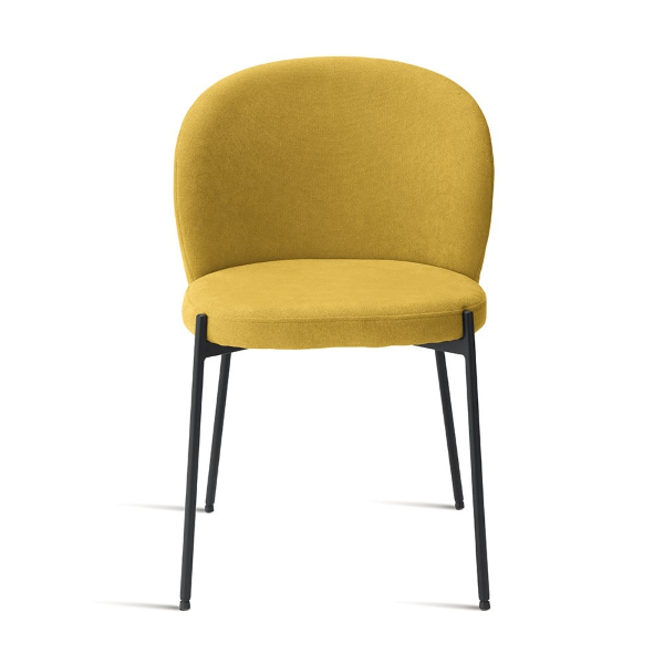 Chaise en tissu jaune structure métal MEGGIE 2 chaises